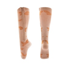 Fashion Trend: Butterfly Pattern Calf Knee-High Compression Socks with Open Toe and Zipper