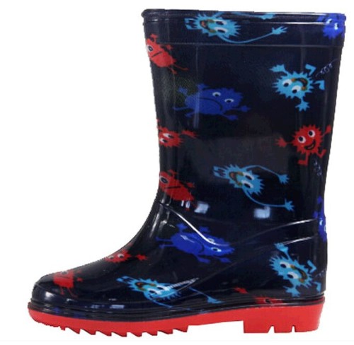 Deep color boy's rain boots kid's pvc rain boots