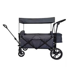 2-Kids Baby Wagon Stroller with Adjustable Handle and Detachable Wheels