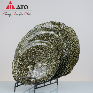 Glass Plates Leaf Shape Dinner Plates Dish Plate