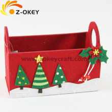 Decorative Christmas red felt container for putting candy wholesale