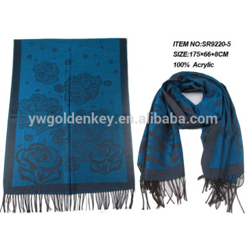 Flower Knitted plaid acrylic winter woven shawls