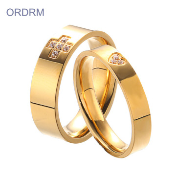 Cubic Zirconia Gold Plated Wedding Ring Sets