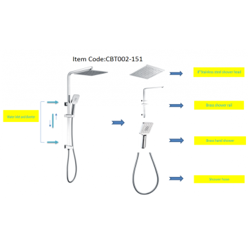 Set da doccia Kaiping HPWY cromato lucido per bagno