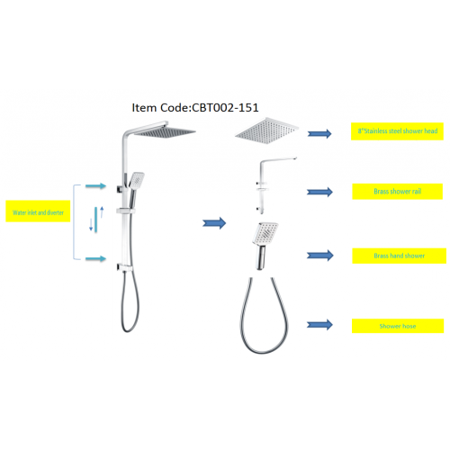 Set da doccia Kaiping HPWY cromato lucido per bagno