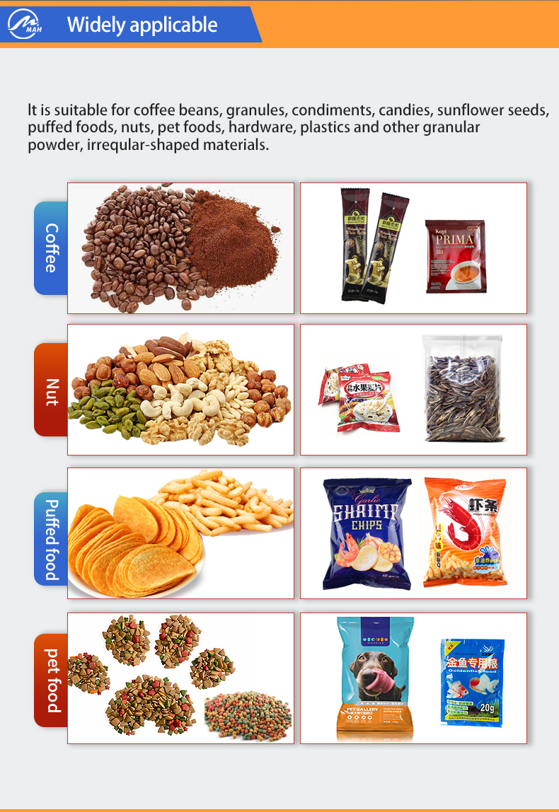 500g 1kg 2kg Multi-function Automatic Grain Salt Sugar Rice Sachet Packaging Machine