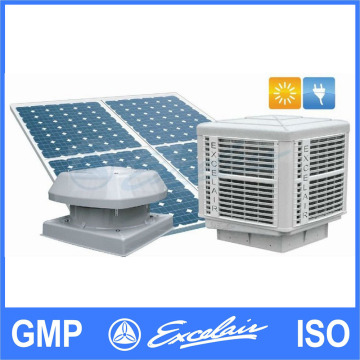 Solar evaporative air cooling system for factory