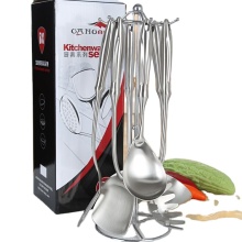 Green Kitchen Essentials: 6-Piece Stainless Steel Utensils Set for Eco-Friendly Cooking