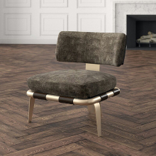 Minimalist designer fabric stainless steel sofa chair