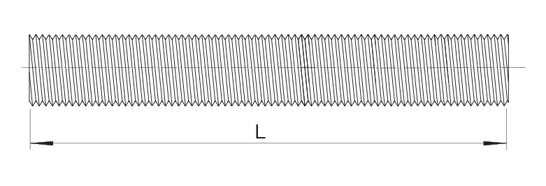 Dibujo de varilla roscada Drawing Threaded Rod
