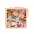 18k Gold Color Natural Square Drusy Crystal Rings