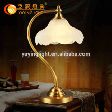 brass table lamp with flower shade ,small decorative brass table lamps for girls
