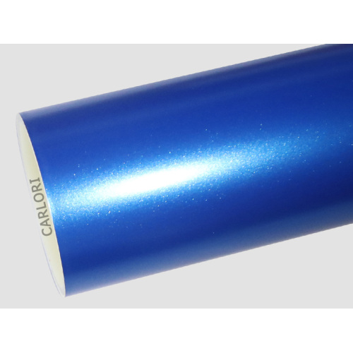 embolcall de vinil blau metàl·lic satí