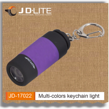 Fashion Multi-Colored Rotate switch mini led flashlight keychain plastic keychain light led keychain flashlight
