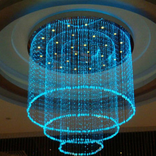 Color changing modern led optic fiber light chandelier for hotel decoration