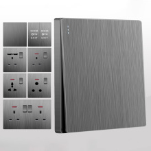 YINAK Custom Black Switches and Sockets - Metal Glass Solid Wood Panel Switches 2023 Wholesale