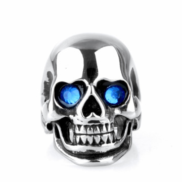 Europe style Titanium Crystal eye finger skull ring