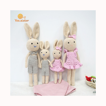 Amigurumi Crochet Doll Set Bunny Family jouet