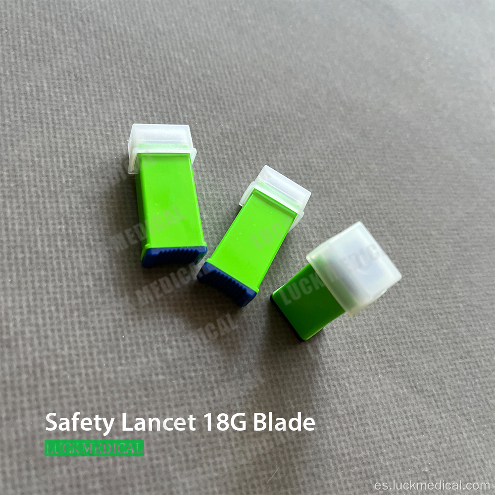 Safety Blood Lancet Blade Tipo 18G