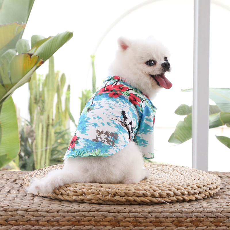 Wholesale  Dog Hawaiian Shirts Style Cotton and Linen Pet Big Dog Clothes Shirt Cat Shirt 5xl Grande