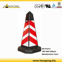 Cone: TC213 780MM PE four side traffic warning cone with reflective tape