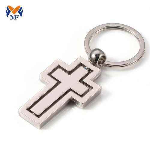 Metal Cross Keychain Mockup