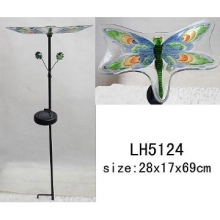 dragonfly birdfeeder  garden stake with solar light