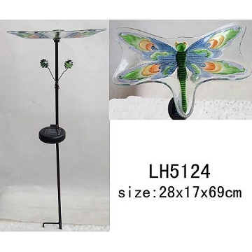 dragonfly birdfeeder  garden stake with solar light