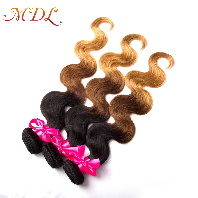 wholesale cheap human hair 1b 4 27 ombre color body wave 3 tone ombre hair extensions indian hair