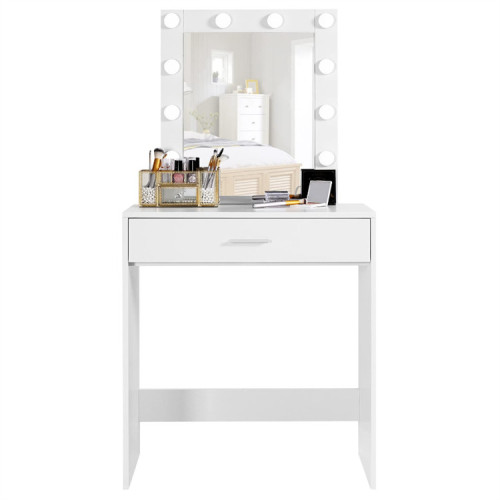 Drawers Makeup Vanity Table with Lighted Mirror