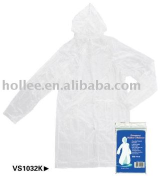pe kids disposable raincoat