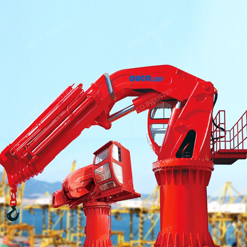 Offshore crane 5T20M Knuckle Boom Telescopic Offshore Crane Smooth Operation