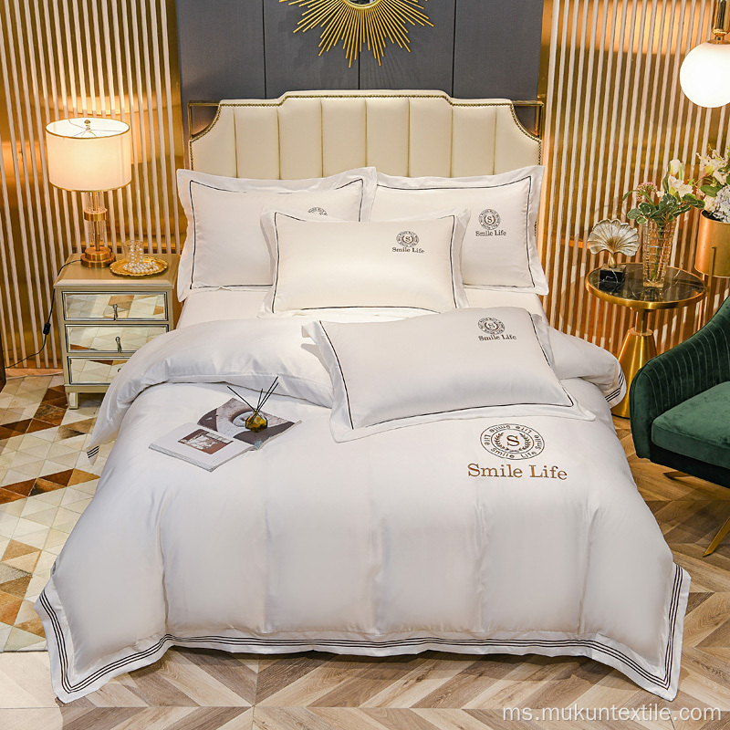 Dibuci Tencel Bed Lembaran Mewah Sutera Sutera Set