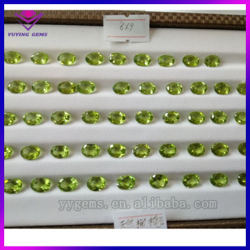 Wholesale price 8*6 mm Oval shaped facted natural gemstone rough peridot