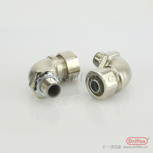Driflex produce nickel plated brass 90d angle angle electrical conduit connector