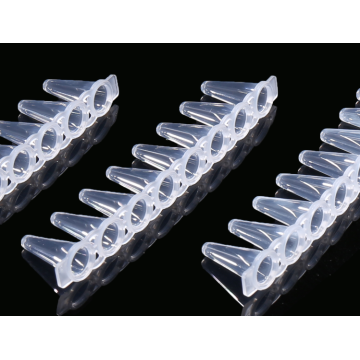 Tubos de 8 tiras PCR transparentes de 0,1ml