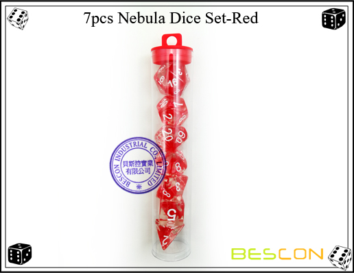 7pcs Nebelwürfel Set-Rot-4 7pcs Nebula Dice Set-Red-4