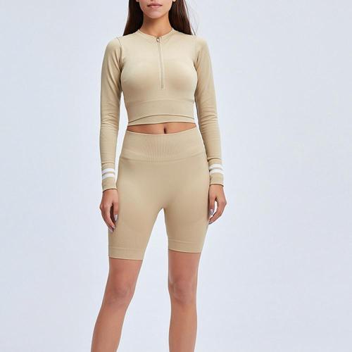 Tight Running Seamless Langarm Shorts Hosen Set