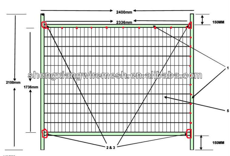 Galvanized temporary fence or movable fence (best price) Factory verifid by ISO and TUV Rheinland