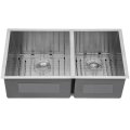 Mangkuk ganda undermount dapur stainless steel wastafel ganda