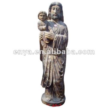 Jesus Christ Sculpture, Wood Carved Religious Statue