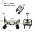 Portable 4 Wheels Folding Wagon with Adjustable Handle