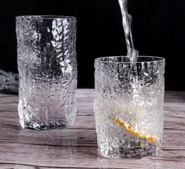 embossed tree pattern crystal juice glass tumbler