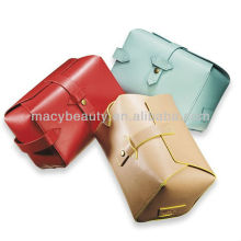 Genuine leather cosmetic case with removable lining