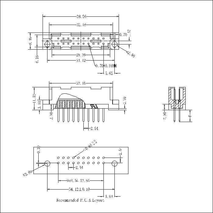 DMS-XX-XXX-217 DIN41612 Vertical Plug Type 0.33Q Connectors-Inversed 20 Positions