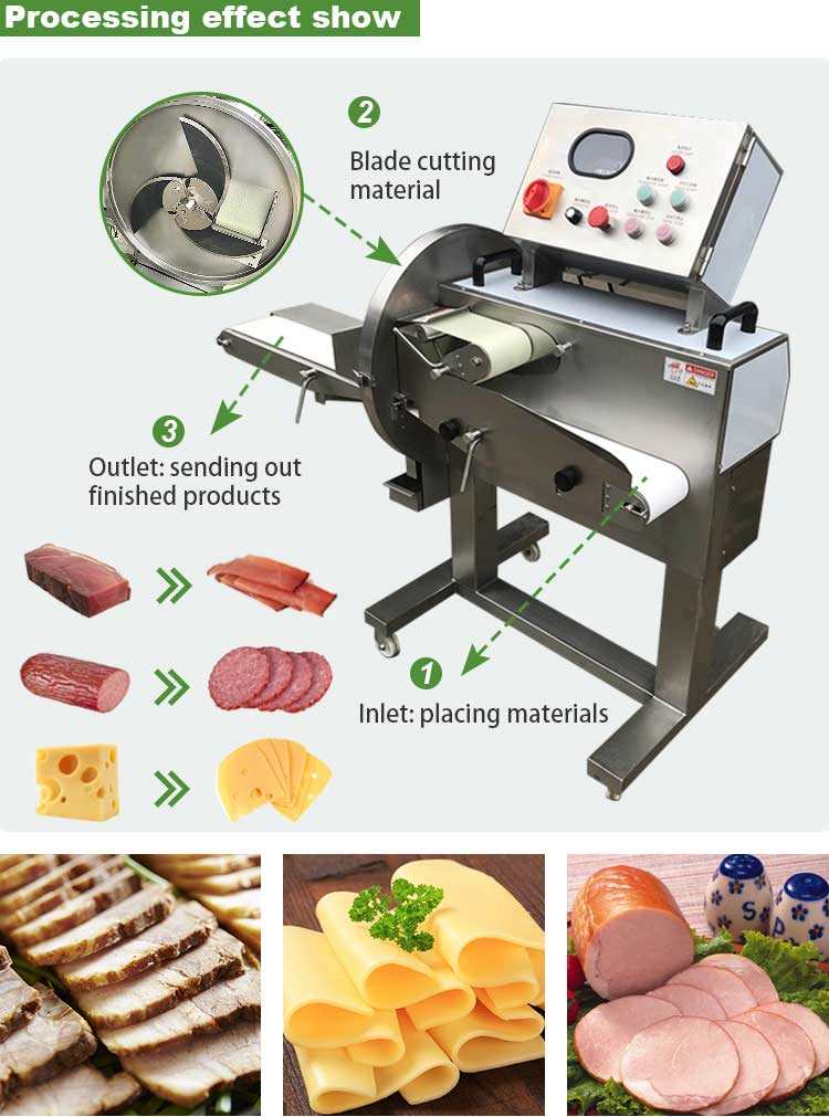 Automatic Goat Butchery Cooked Ham Capital Sheep Meat Cheese Bacon Cutter Slice Cut Machine For Meat