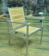 KSDC-038 stainless steel teak chair
