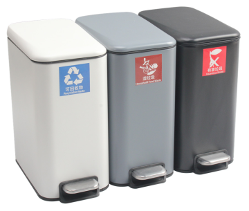 Pedal bins for garbage sorting