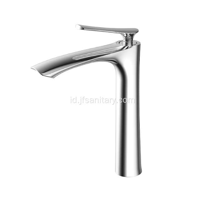 Chrome tuas tunggal faucet baskom modern