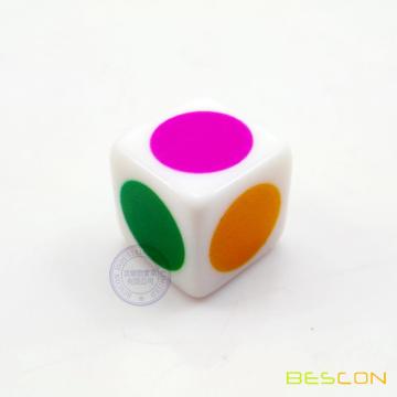 Colorful big dot dice, rainbow dot die